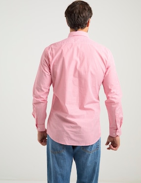 Camisa casual Oscar de la Renta de algodón manga larga para hombre