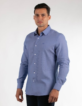 Camisa casual Oscar De La Renta de algodón manga larga para hombre
