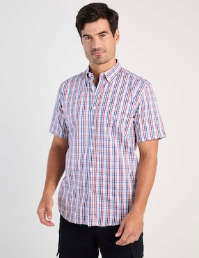 Camisa casual Oscar De La Renta de algodón manga corta para hombre