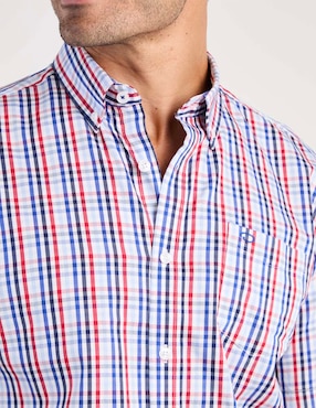 Camisa casual Oscar De La Renta de algodón manga corta para hombre