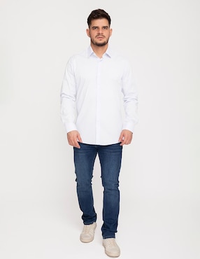 Camisa business casual Oscar de la Renta de algodón manga larga para hombre
