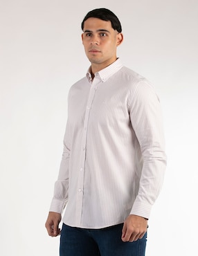 Camisa casual Oscar de la Renta de algodón manga larga para hombre