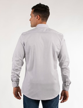 Camisa casual Oscar de la Renta de algodón manga larga para hombre