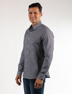 Camisa casual Oscar de la Renta de algodón manga larga para hombre