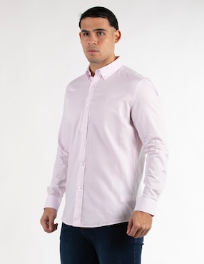 Camisa casual Oscar de la Renta de algodón manga larga para hombre