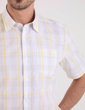 Camisa casual Oscar de la Renta de algodón manga corta para hombre