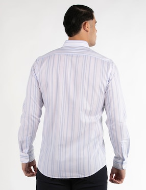 Camisa casual Oscar De La Renta de algodón manga larga para hombre