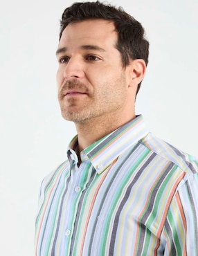Camisa casual Oscar de la Renta de algodón manga larga para hombre