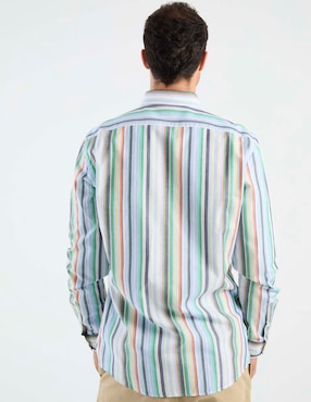 Camisa casual Oscar de la Renta de algodón manga larga para hombre