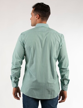 Camisa casual Oscar de la Renta de algodón manga larga para hombre
