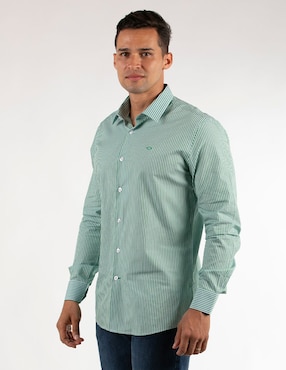 Camisa casual Oscar de la Renta de algodón manga larga para hombre