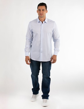 Camisa casual Oscar de la Renta de algodón manga larga para hombre