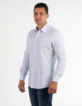 Camisa casual Oscar de la Renta de algodón manga larga para hombre