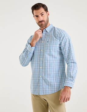 Camisa casual Izod de algodón manga larga para hombre