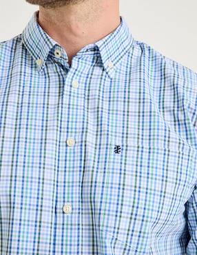 Camisa casual Izod de algodón manga larga para hombre