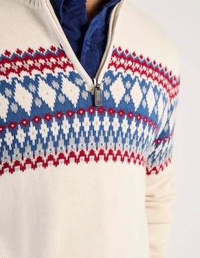 Suéter Izod cuello con cierre para hombre