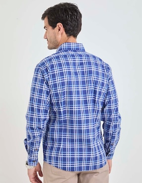 Camisa casual Ferrioni de algodón manga larga para hombre