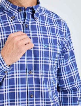 Camisa casual Ferrioni de algodón manga larga para hombre