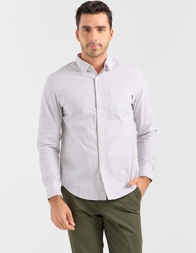 Camisa casual Dockers de algodón manga larga para hombre