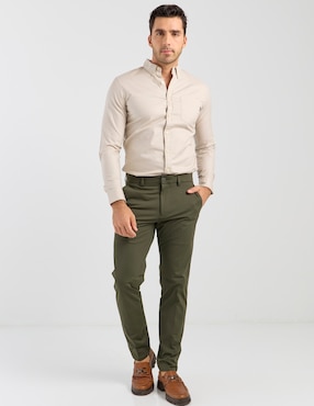 Camisa casual Dockers de algodón manga larga para hombre
