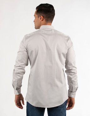 Camisa casual Oscar De La Renta de algodón manga larga para hombre