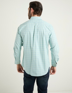 Camisa casual Izod de algodón manga larga para hombre