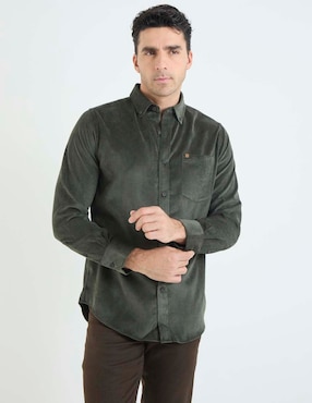 Camisa casual Izod de algodón manga larga para hombre