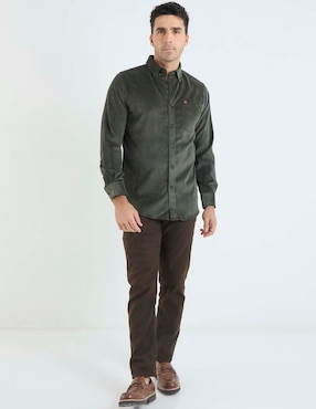 Camisa casual Izod de algodón manga larga para hombre