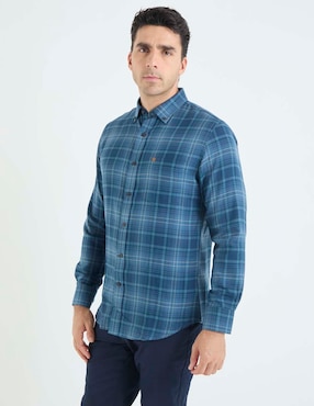 Camisa casual Izod de algodón manga larga para hombre