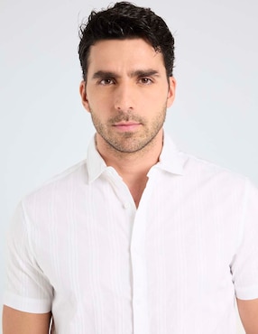 Camisa playa Jbe de algodón manga corta para hombre
