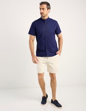 Camisa casual JBE de algodón manga corta para hombre