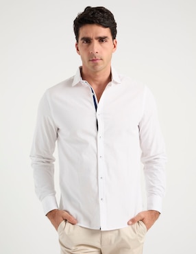 Camisa casual Jbe de algodón manga larga para hombre