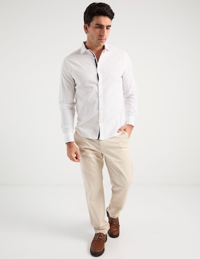 Camisa casual Jbe de algodón manga larga para hombre
