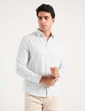Camisa casual Jbe de algodón manga larga para hombre