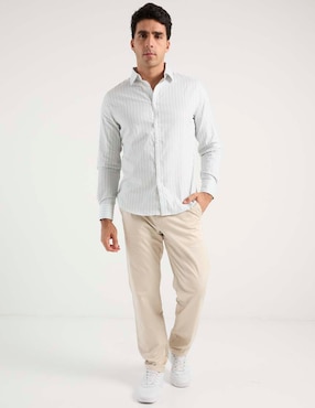 Camisa casual Jbe de algodón manga larga para hombre