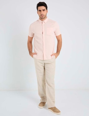 Camisa casual Jbe de algodón manga corta para hombre