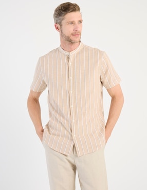 Camisa casual Jbe de algodón manga corta para hombre
