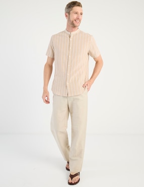 Camisa casual Jbe de algodón manga corta para hombre