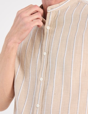 Camisa casual Jbe de algodón manga corta para hombre