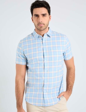 Camisa casual Jbe de algodón manga corta para hombre