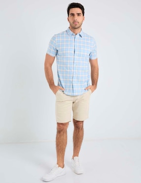 Camisa casual Jbe de algodón manga corta para hombre