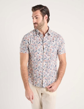 Camisa casual Jbe de algodón manga corta para hombre