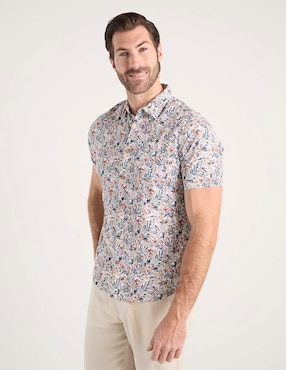 Camisa casual Jbe de algodón manga corta para hombre
