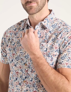 Camisa casual Jbe de algodón manga corta para hombre