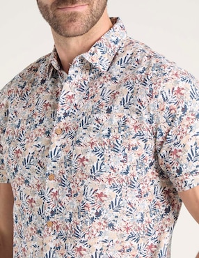 Camisa casual Jbe de algodón manga corta para hombre