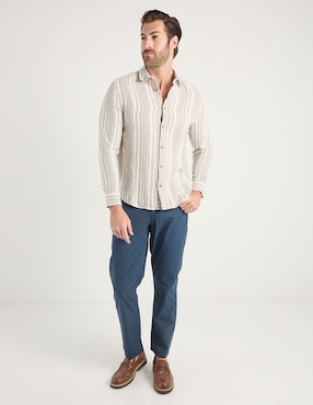Camisa casual Jbe de algodón manga larga para hombre