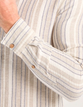 Camisa casual Jbe de algodón manga larga para hombre