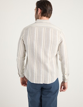 Camisa casual Jbe de algodón manga larga para hombre