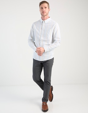 Camisa casual Jbe de algodón manga larga para hombre