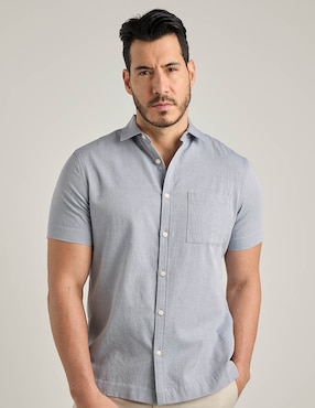 Camisa casual Jbe de algodón manga corta para hombre